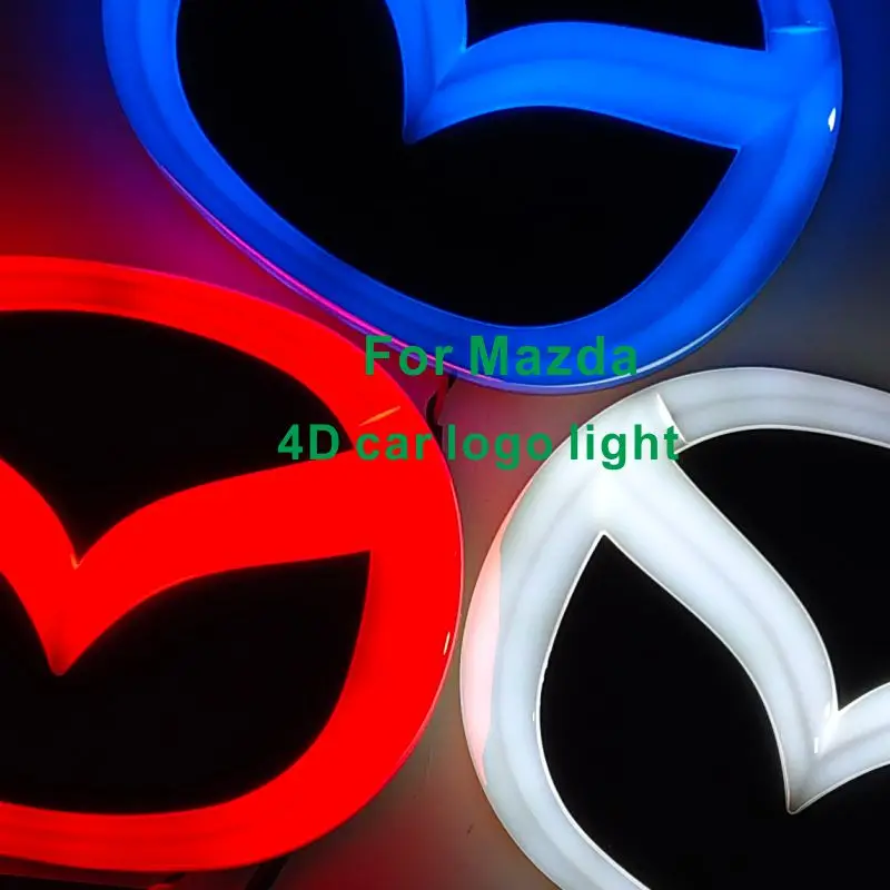 

car LED accessories China 4D front logo light LED badge light rear tail light logo change decorative light For Mazda 2 3 6 8 CX7
