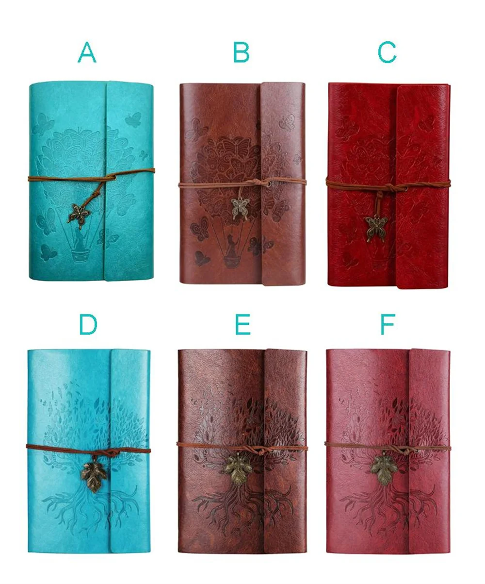 

Hot 20pcs/lot Vintage Binder Embossed Travelers Notepads PU Leather Journal Notebook Refillable Retro Spiral Diary Sketchbook