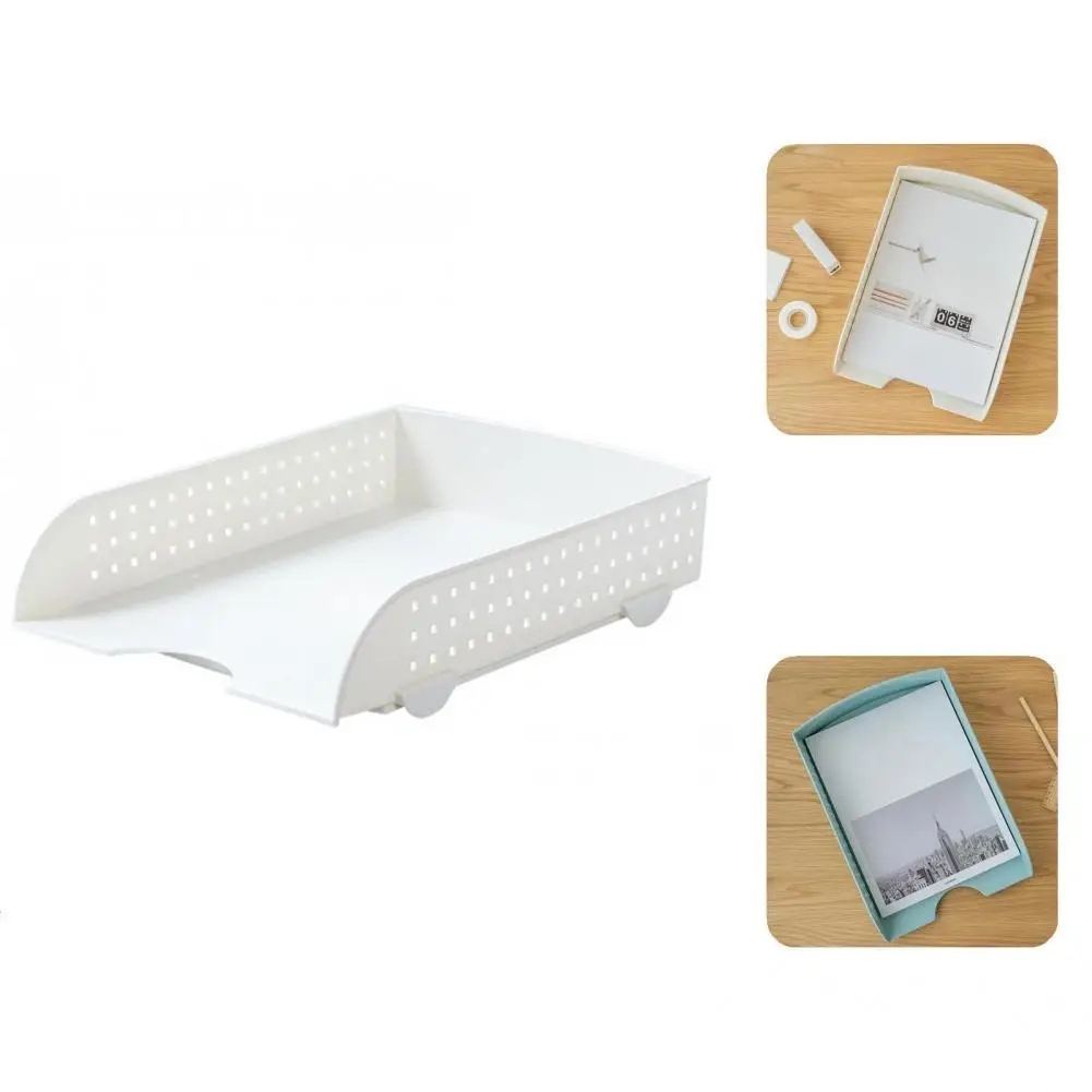 

Premium Practical A4 Paper File Organizer Plastic Rack Document Tray 3 Colors File Storage Box Sturdy for Home