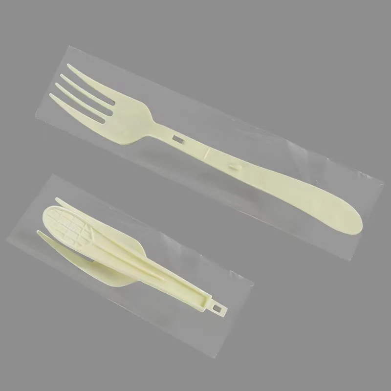 Фото 25 шт. Складные одноразовые пластиковые вилки и ложки для лапши быстрого приготовления, опционально: вилка или ложка №3