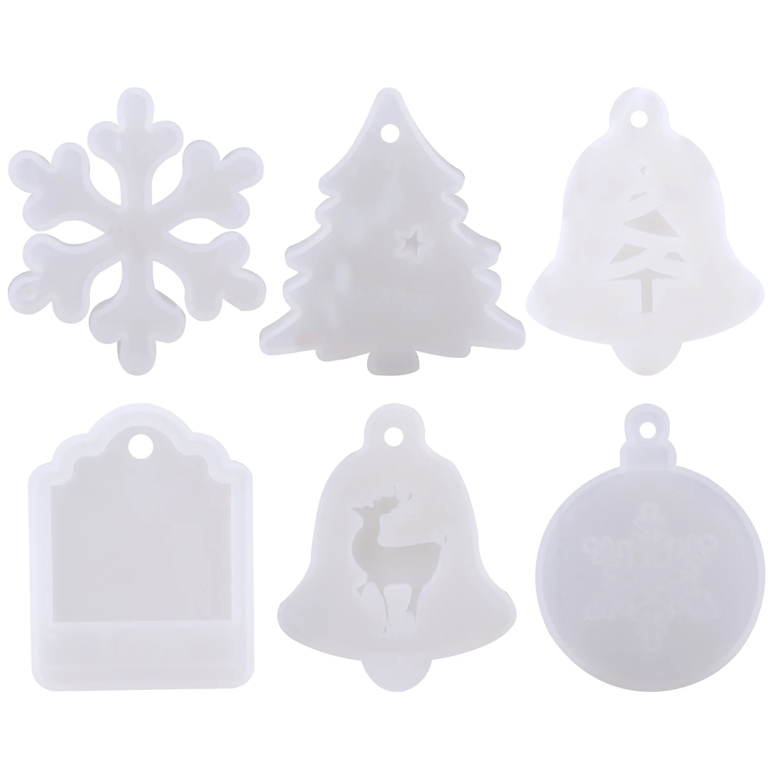 

6pcs Xmas Cake Christmas Biscuit Molds Holiday Chocolate Christmas Biscuit Diy Clay Molds