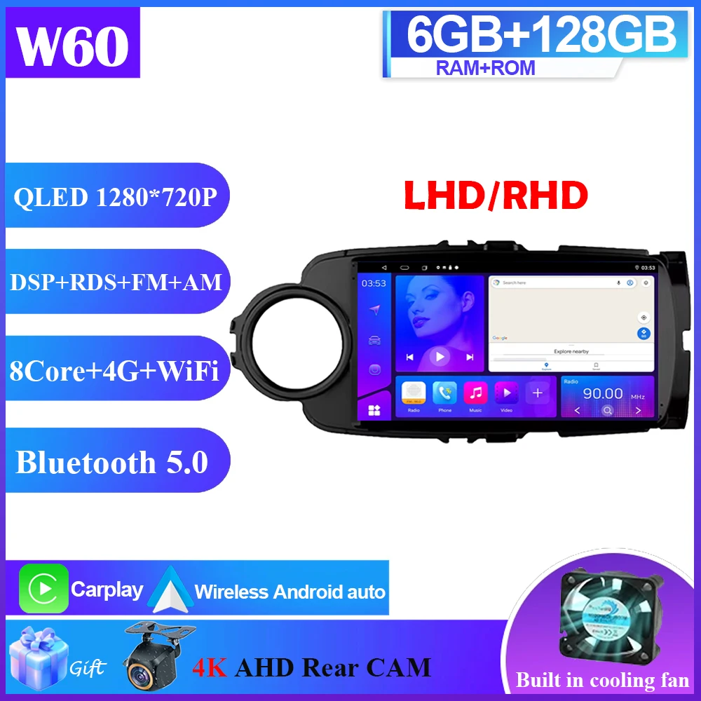 

Автомобильное радио Android 15 Carplay для Toyota Yaris 2012 2013 2014 2015 2016 2017 LHD RHD навигация GPS мультимедийный плеер стерео WIFI