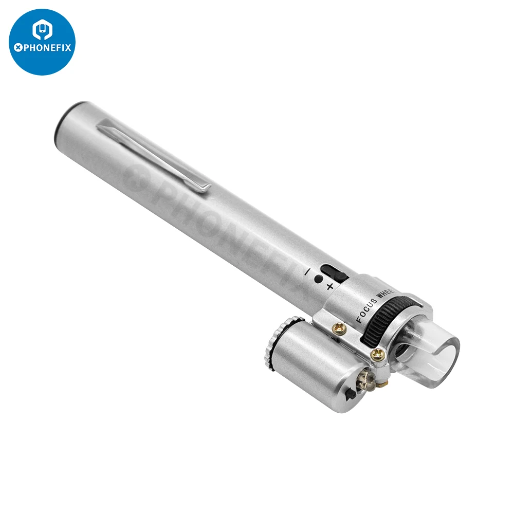 

100X Zoom Pocket LED Microscope Portable Adjustable Focal Led Light Mini Jewelry Magnifier Magnifying Loupe Handheld Microscope