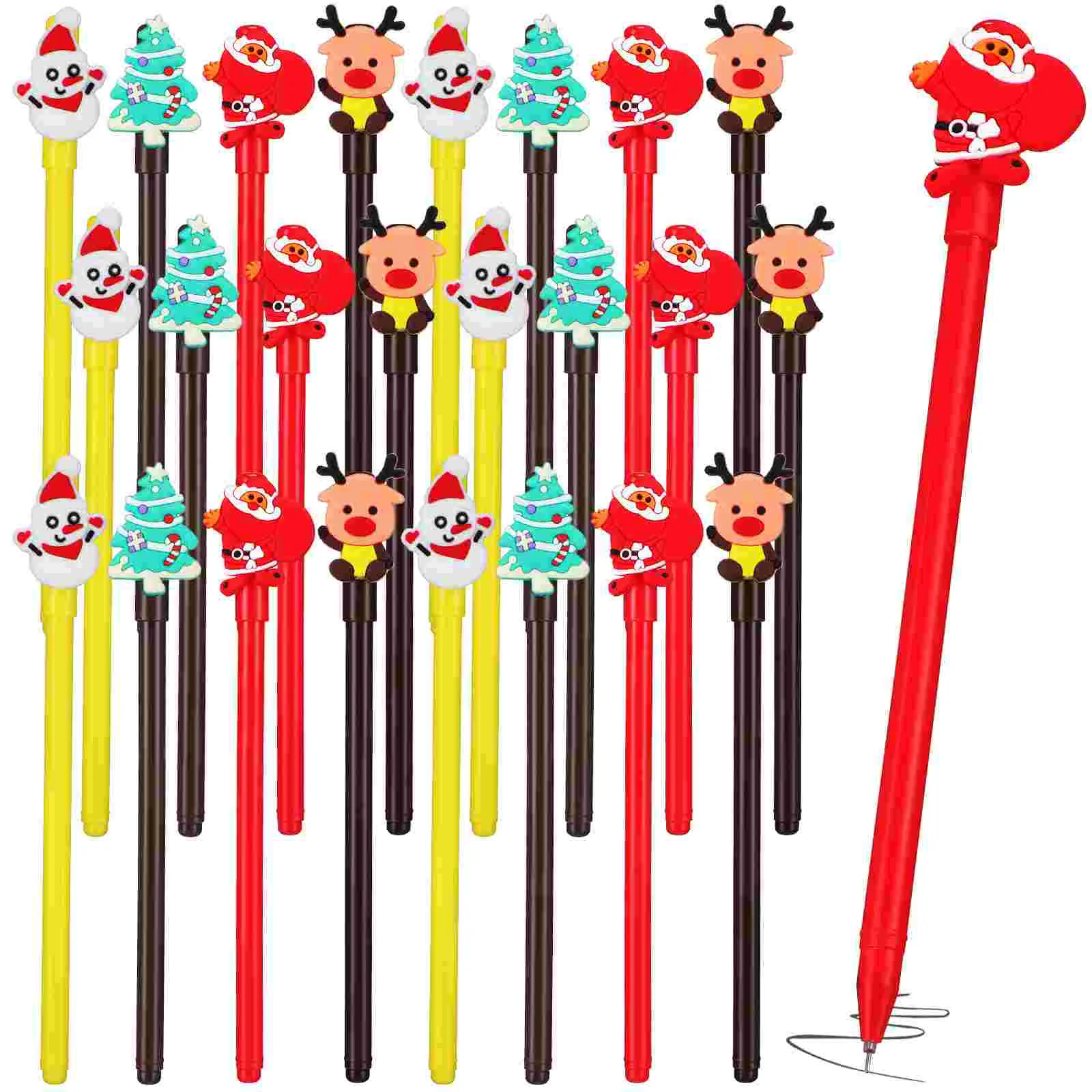 

24pcs Christmas Cartoon Pens Reindeer Snowman Christmas Tree Ink Pens Office Classroom Supplies