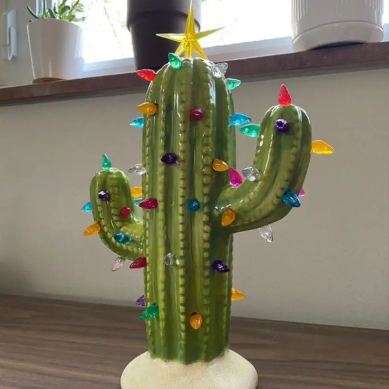 

NEW Cactus Resin Ornament Plant Micro Landscape Decorative Miniature Figurines DIY Potted Garden Christmas Decor Home Decoration