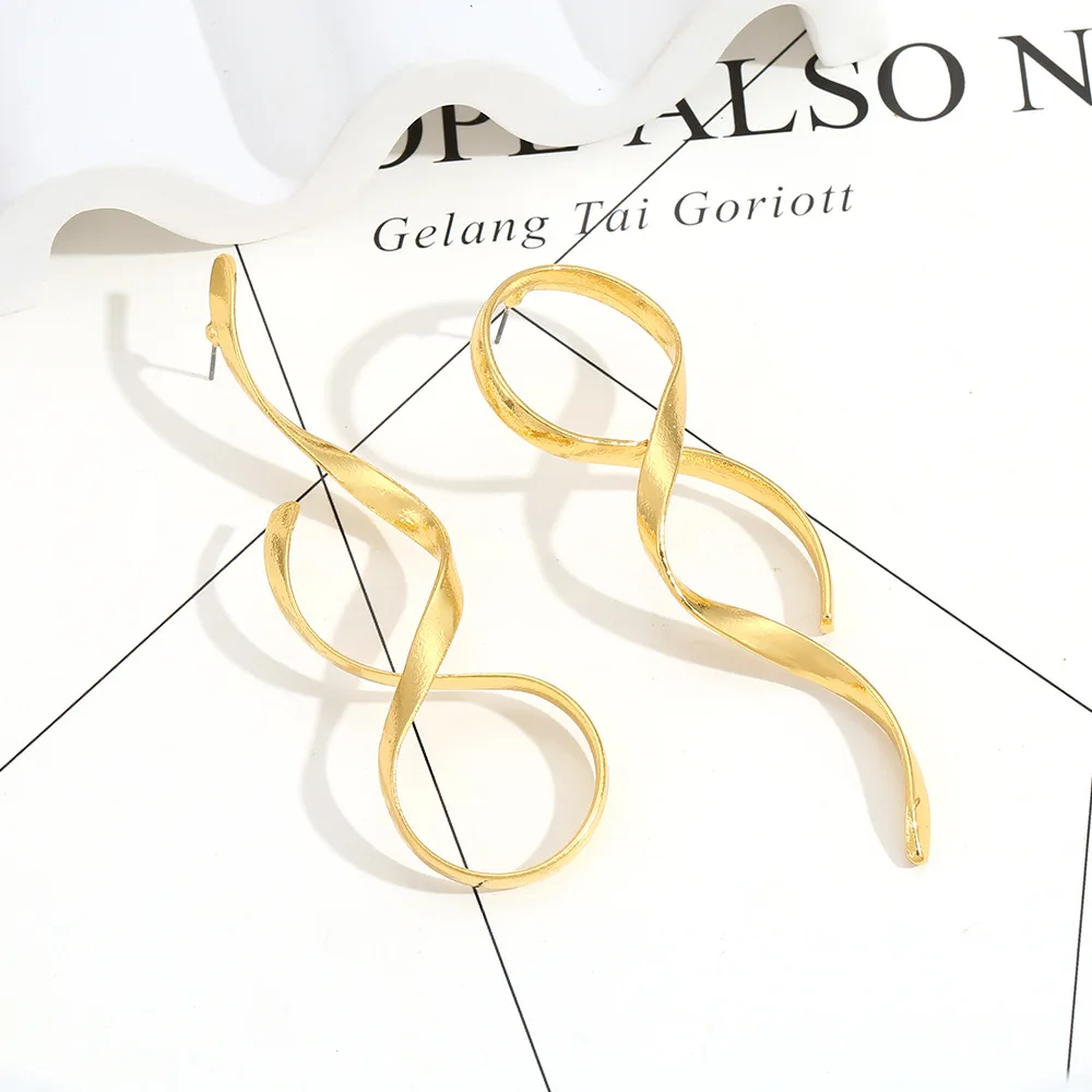 ZAA трендовые металлические серьги неправильной формы золотого цвета в форме