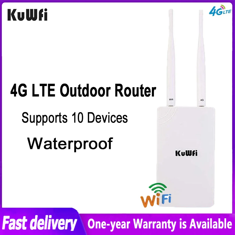 

KuWFi 4G WIFI роутер 150 Мбит/с Открытый CAT4 LTE с sim-картой внешний 2 антенны RJ45 LAN порт беспроводной WiFi роутер для ip-камеры