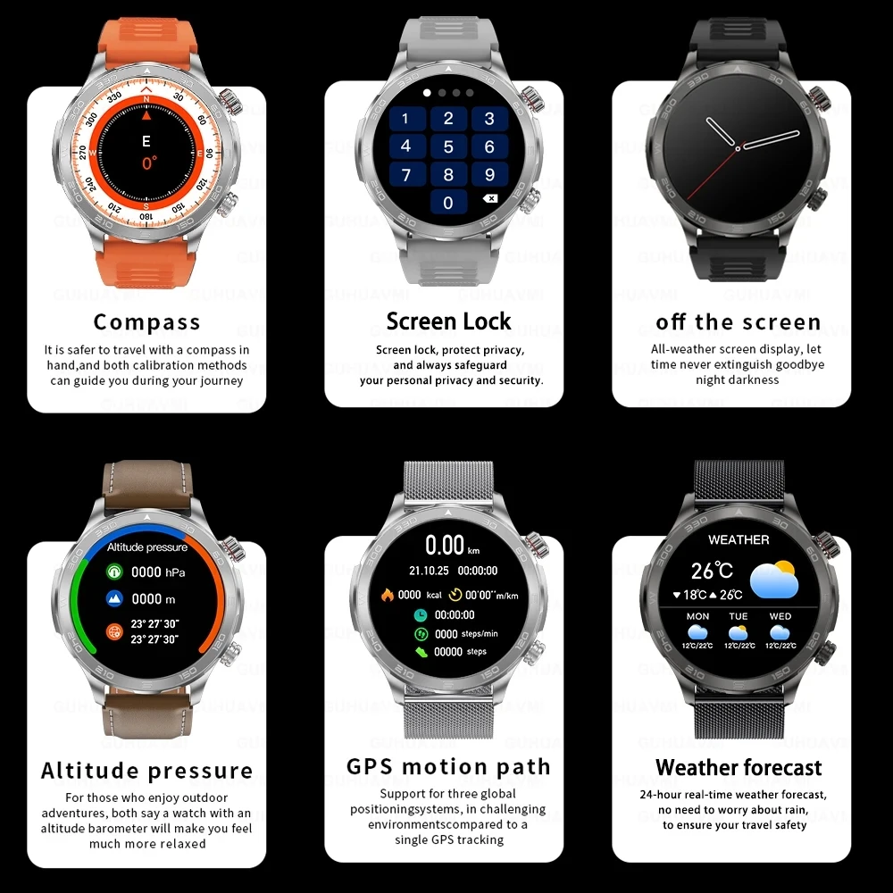 Смарт-часы Huawei Xiaomi с GPS-трекером и функцией вызова