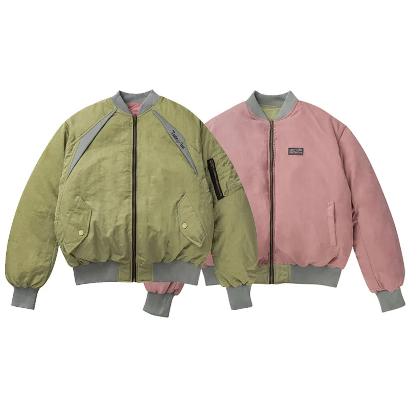 Зимняя американская вышитая лоскутная рабочая одежда хлопковая куртка с обеих