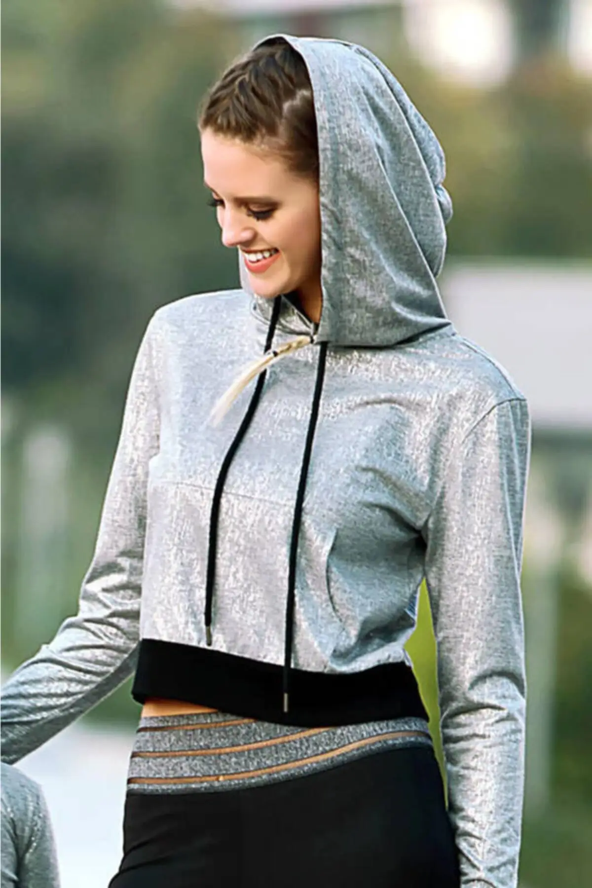 

Women's Sweatshirt Silver Hoodie Short Sweatshirt 7331 Hoodies Fashion All Season New Designer Pullovers Fleece Hoodies