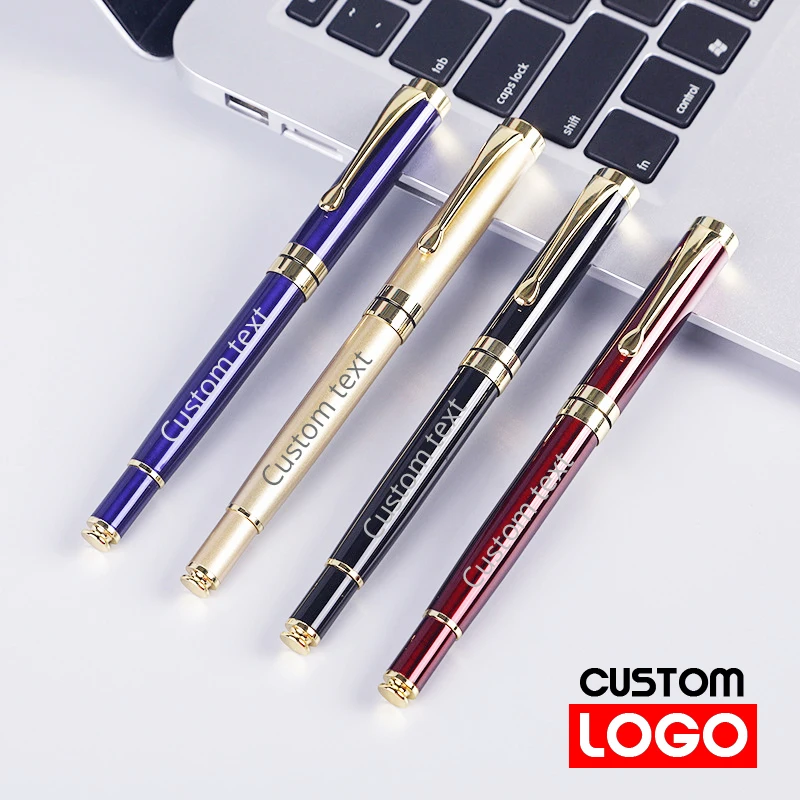 50pcs Metal Signature Pen Orb Pen Customized Advertising Pen Office Supplies Lettering Engraved Name Custom LOGO Stationery