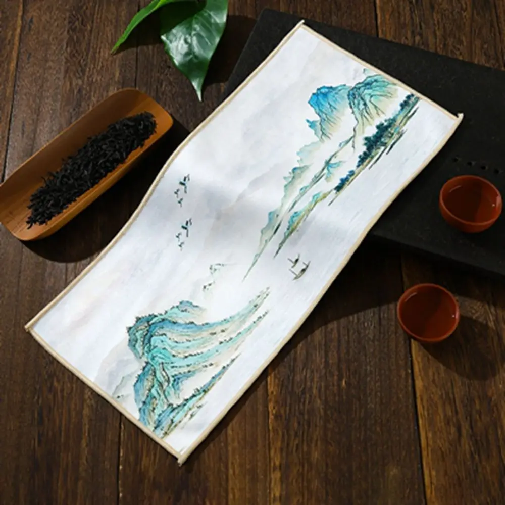 

Окрашенный китайский бытовой высококачественный чайный сервиз, аксессуары для чистки стола, чайное полотенце, тряпка, чайная салфетка, коврики для стола