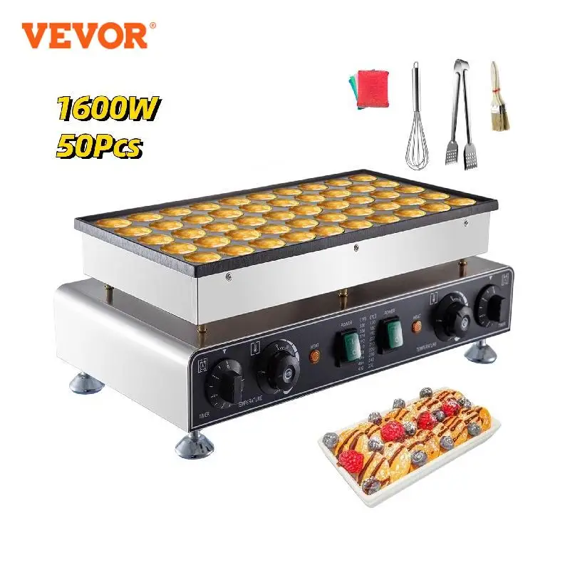 VEVOR Electric Waffle Maker 50PCS Mini Dutch Pancake Maker Dorayaki Machine Waffreras Kitchen Home Appliance Snack Gaufriers 