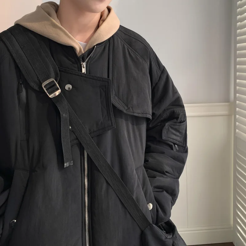 Winter Jacket Men Warm Fashion Oversized Thicken Baseball Jacket Men Streetwear Korean Loose Thick Short Coat Mens Parker M-2XL