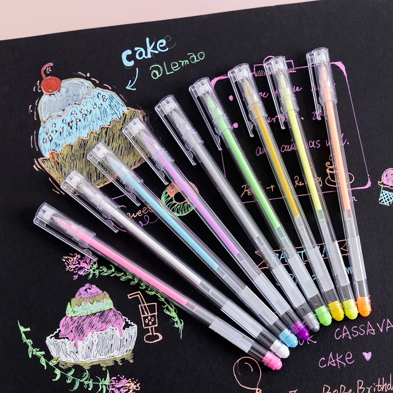 

18 шт./партия, цветные гелевые ручки, 9 цветов