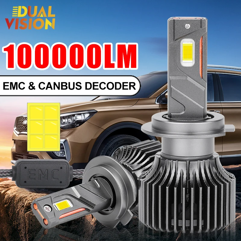 

Dualvision H4 светодиодный H7 Canbus 100000LM H11 H1 H8 H9 9005 HB3 9006 HB4 9012 HIR2 H16 12 шт. 5570 CSP Автомобильные фары 360 Вт 6000K для объектива