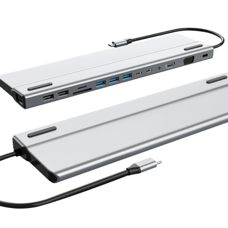 

NEW-USB C HUB, 14 In 1 Multifunctional Type-C Docking Station Gigabit Network Card For PC Laptop