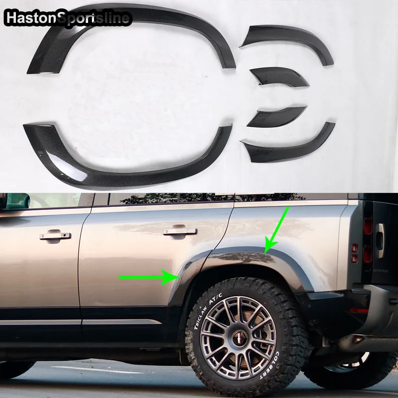 6 шт./компл. автомобильные передние крылья из настоящего углеродного волокна