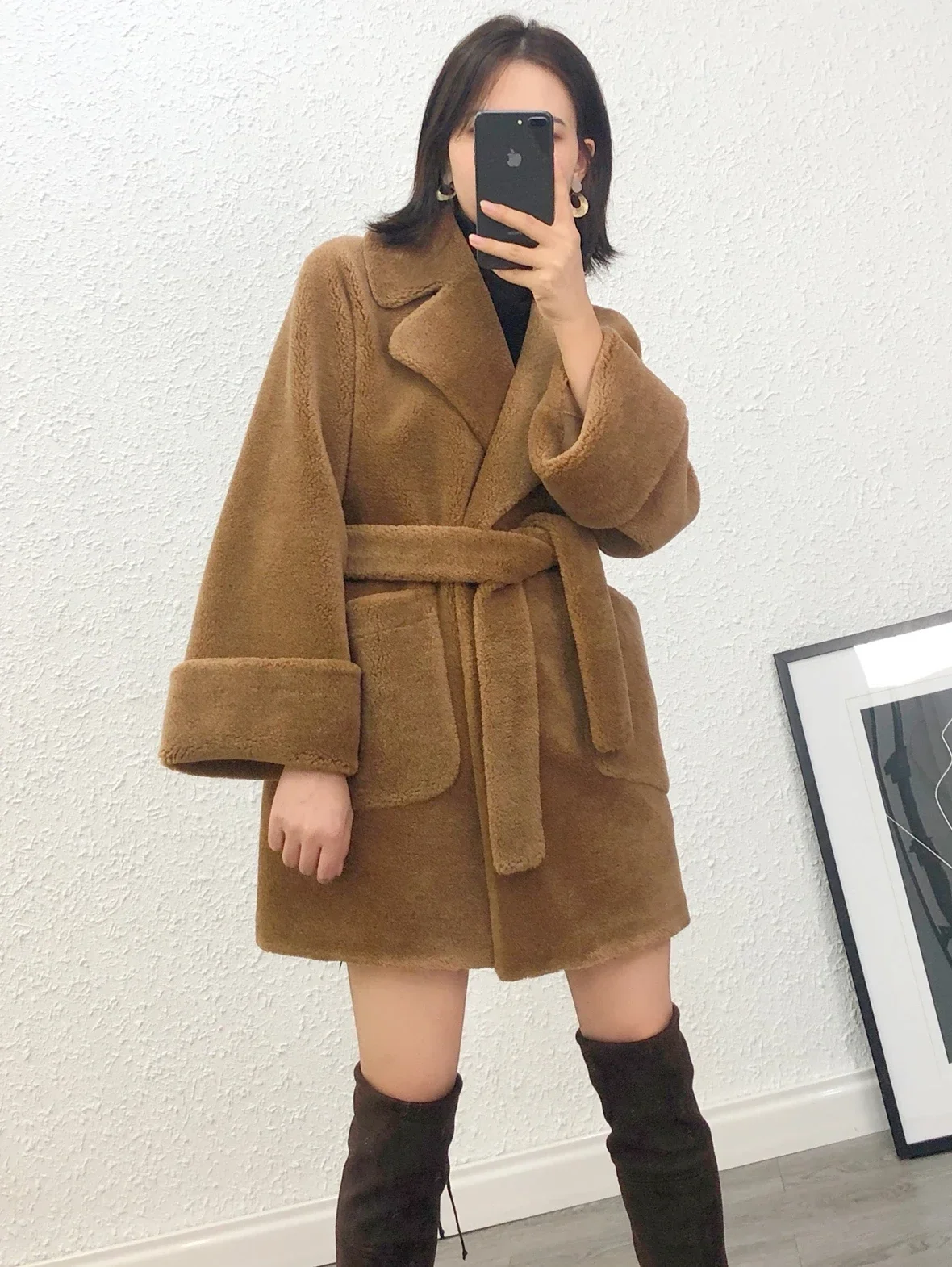 100% шерстяное пальто модные облегающие куртки для женщин 2022 мягкое женское