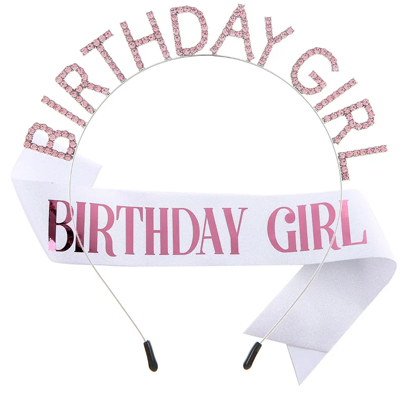 

Birthday Party for Girl Headband Shoulder Strap Hat Decoration Belt Accessories Children's Princess 1st Women's Fantasy Supplies