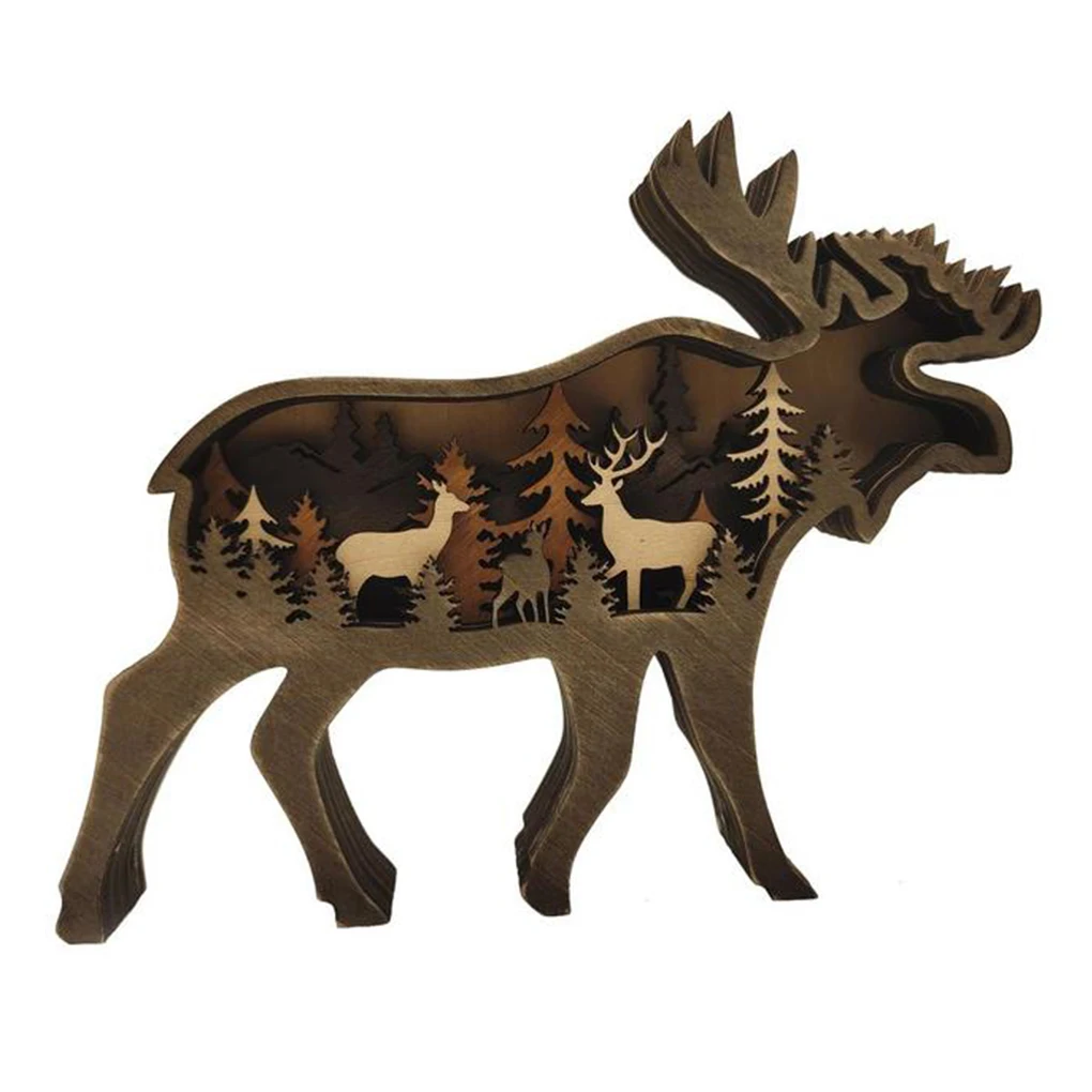 

1Pc DIY Freestanding Wooden Animal Shape Ornament Wedding Birthday Party Home Decorations Tree Forest Desktop Decorations