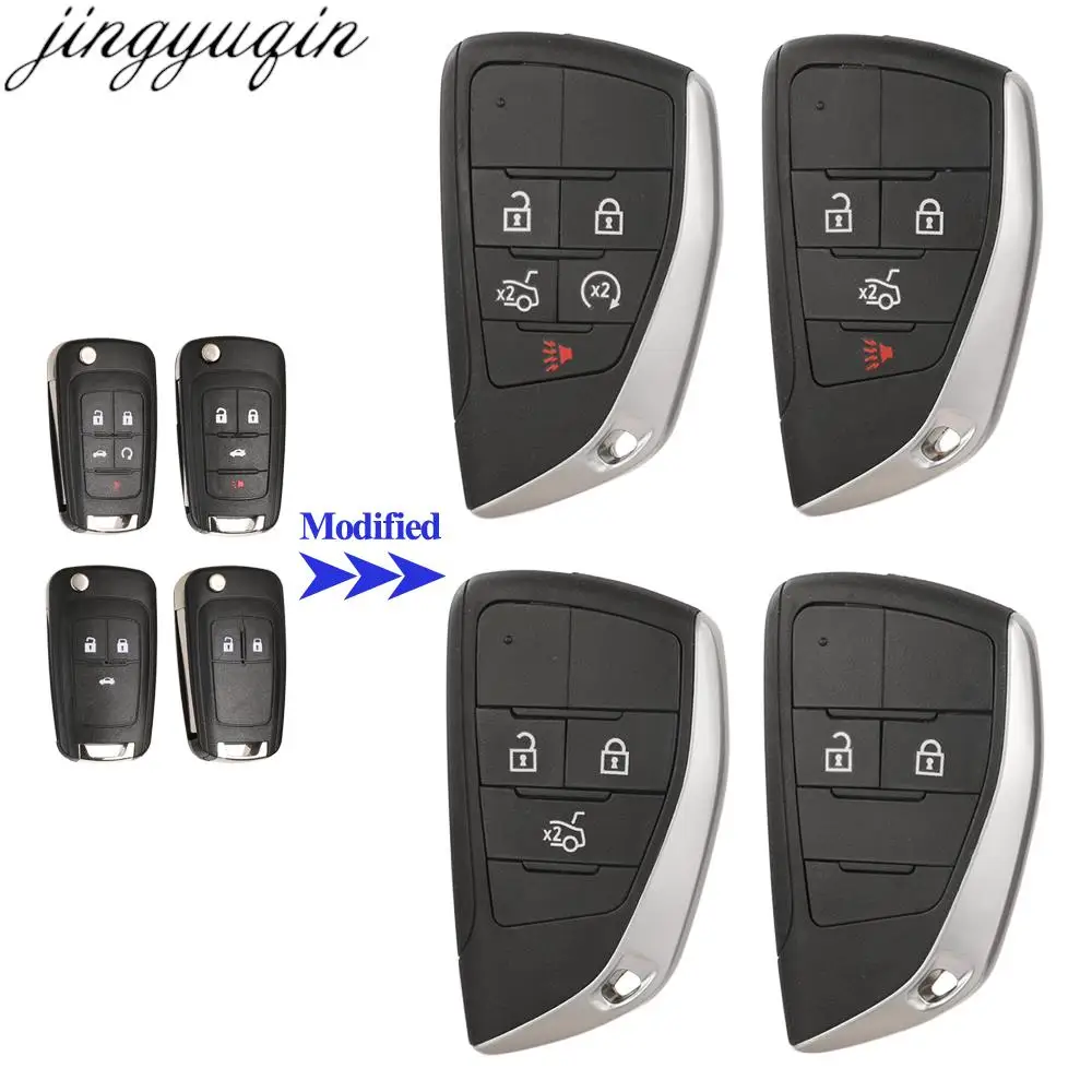 

Jingyuqin 2/3/4/5 Button Modified Flip Remote Car Key Case Shell For Chevrolet Aveo Cruze Epica Camaro Lova Impala Sail Spark