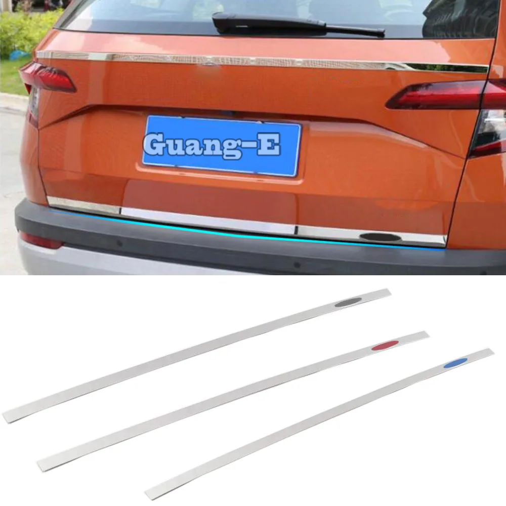 

For Skoda Karoq 2017 2018 2019 2020 2021 Car Body Panel Rear Back Door Tailgate Frame Plate Trim Lamp Hood Bumper Trunk 1pcs