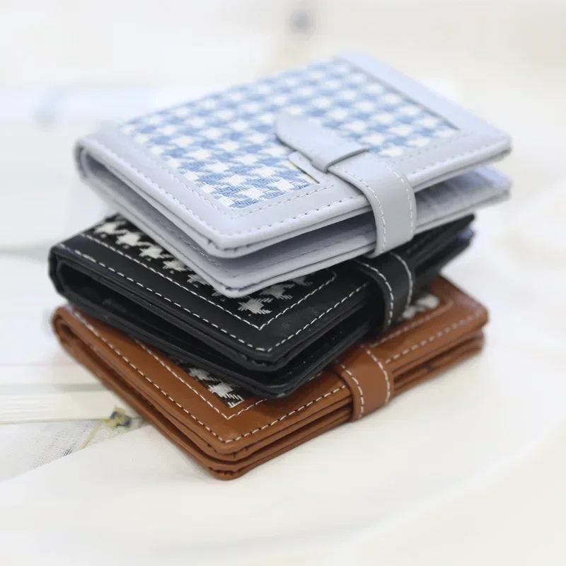 Кошелек с леопардовой краской короткий из искусственной кожи модный тонкий