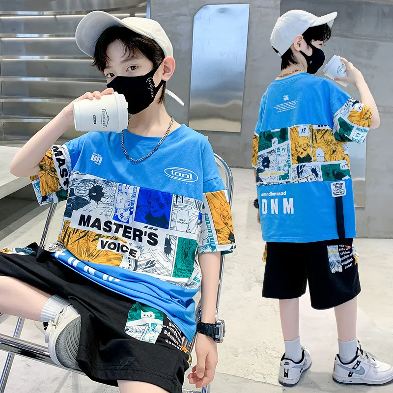 

Детский летний костюм для мальчиков, новый спортивный тонкий крутой красивый комплект