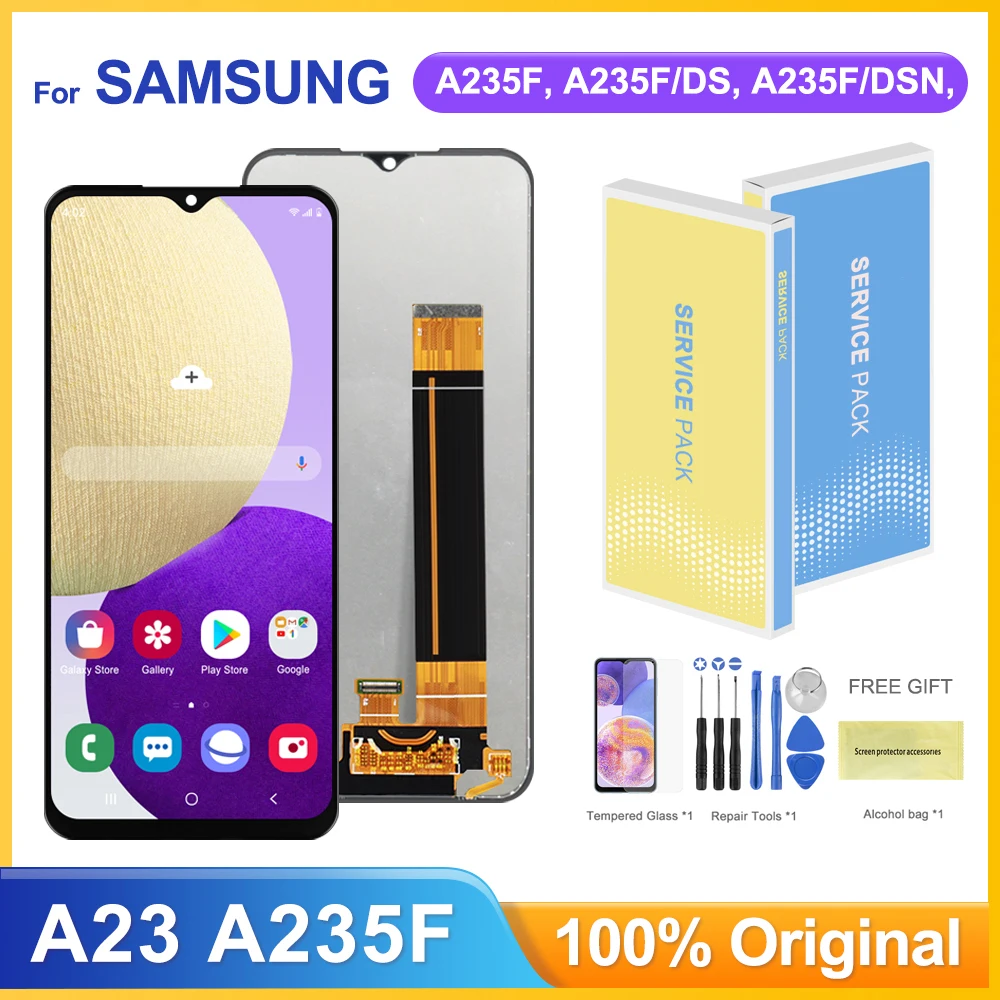 

AAA+ A23 Display with Frame, for Samsung Galaxy A23 A235 A235F A235F/DS Lcd Display Touch Screen Digitizer Assembly Replacement
