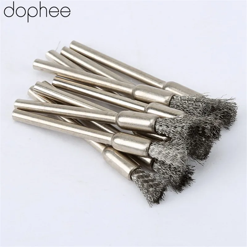 Brushes Wheel Mandrel Set Dremel Accessory For Rotary Tools 3.17mm Craft Diy Tool Dophee