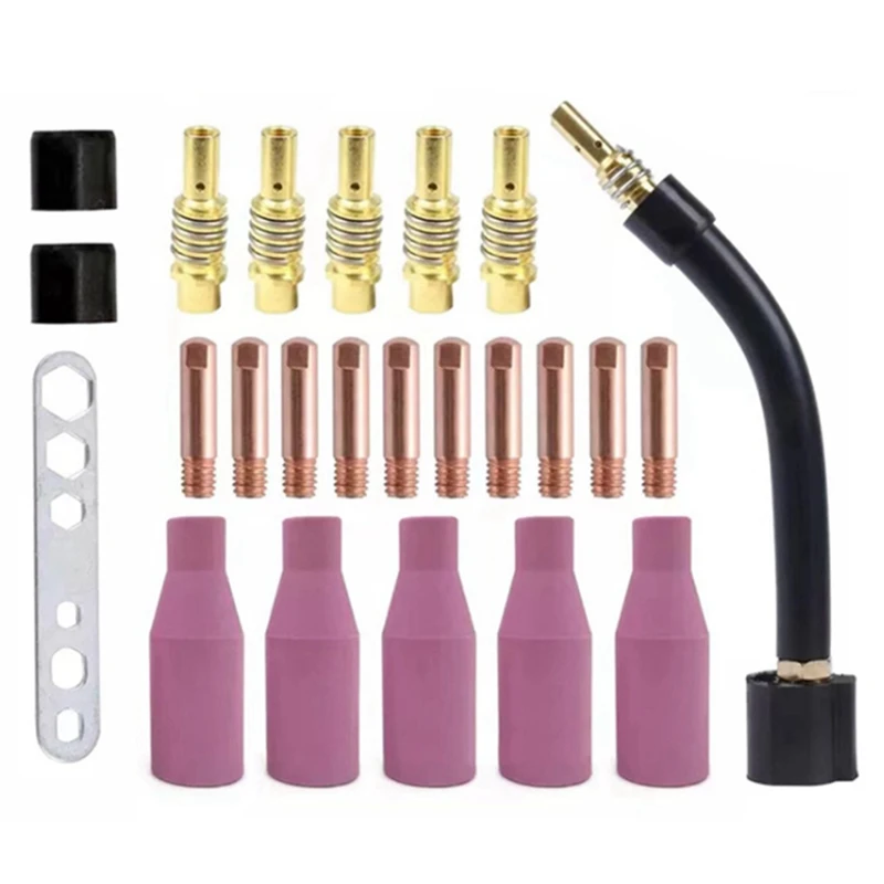 

24Pcs MB15AK Welding Torch Consumables Torch Gas Ceramic Nozzle Tip For 15AK MIG Welding Torch