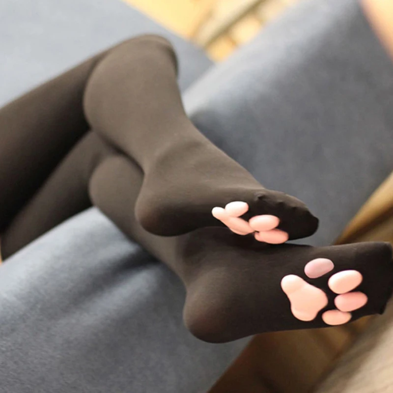 Cat Meat Cushion Kawaii Girls Knee High Socks 3D Cat Claw Cat's Paws Socks Over Knee Socks Women Long Stockings Cosplay Lolita
