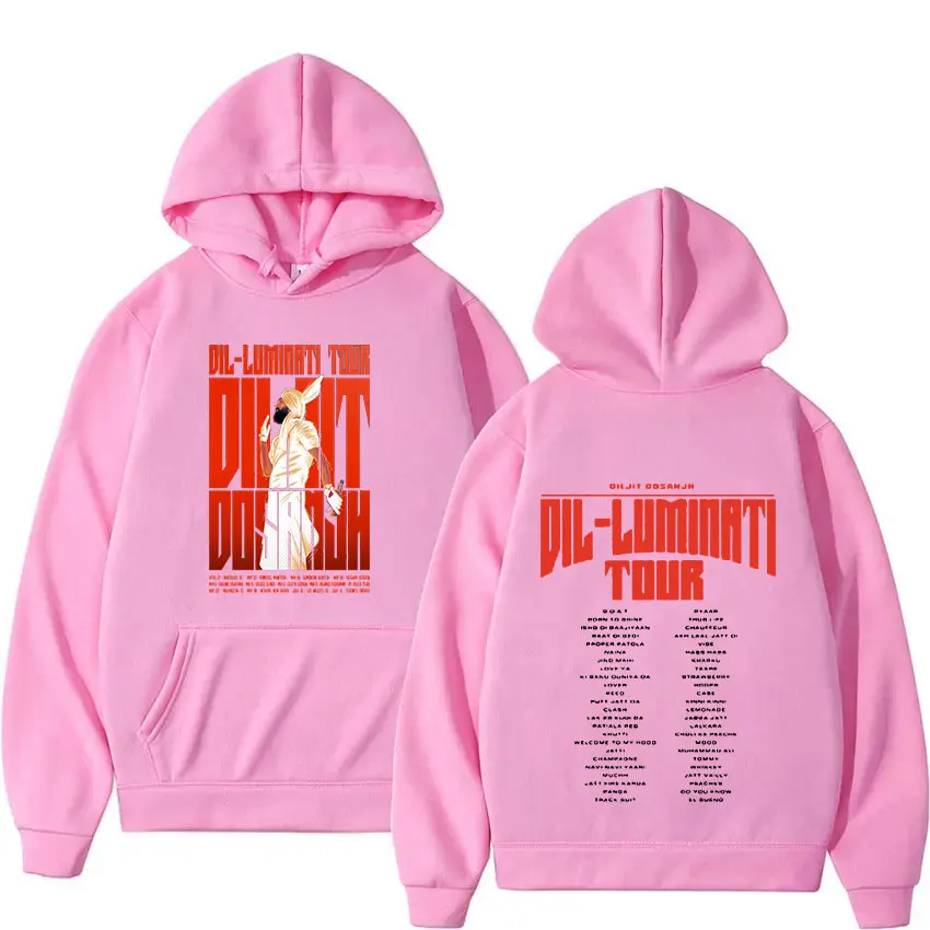 Diljit Dosanjh Dil-Luminati 2024 Tour Hoodie Men Hip Hop Fashion Pullover Sweatshirt Unisex Retro Long Sleeve Hoodies Streetwear