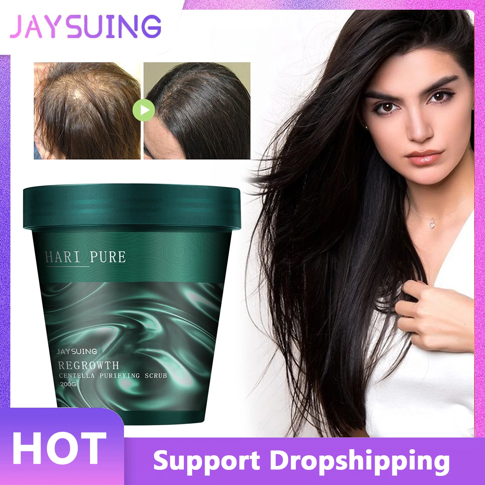

Jaysuing 200g Centella Shampoo Ginger Anti-dandruff Deep Cleansing Scalp Soothing Anti-itching Scrub Refreshing Oil Control Hair