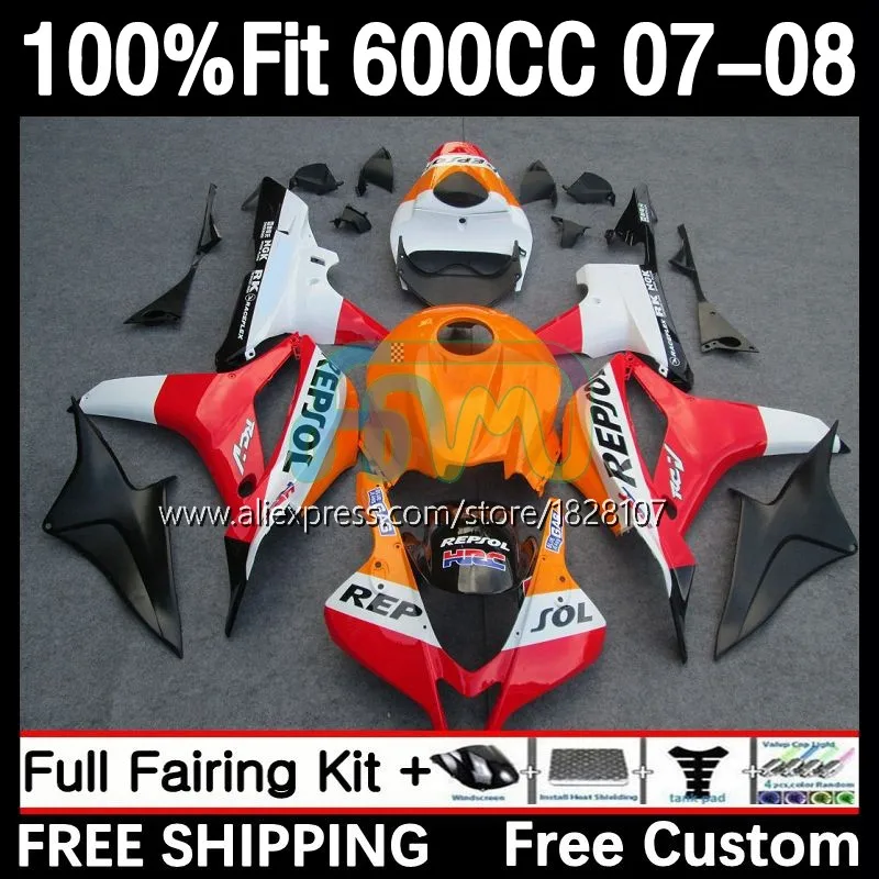 

Injection For HONDA 600CC CBR 600 RR Repsol red CBR600 CC 600RR 600F5 F5 25No.7 CBR600RR 07 08 CBR600F5 2007 2008 OEM Fairing