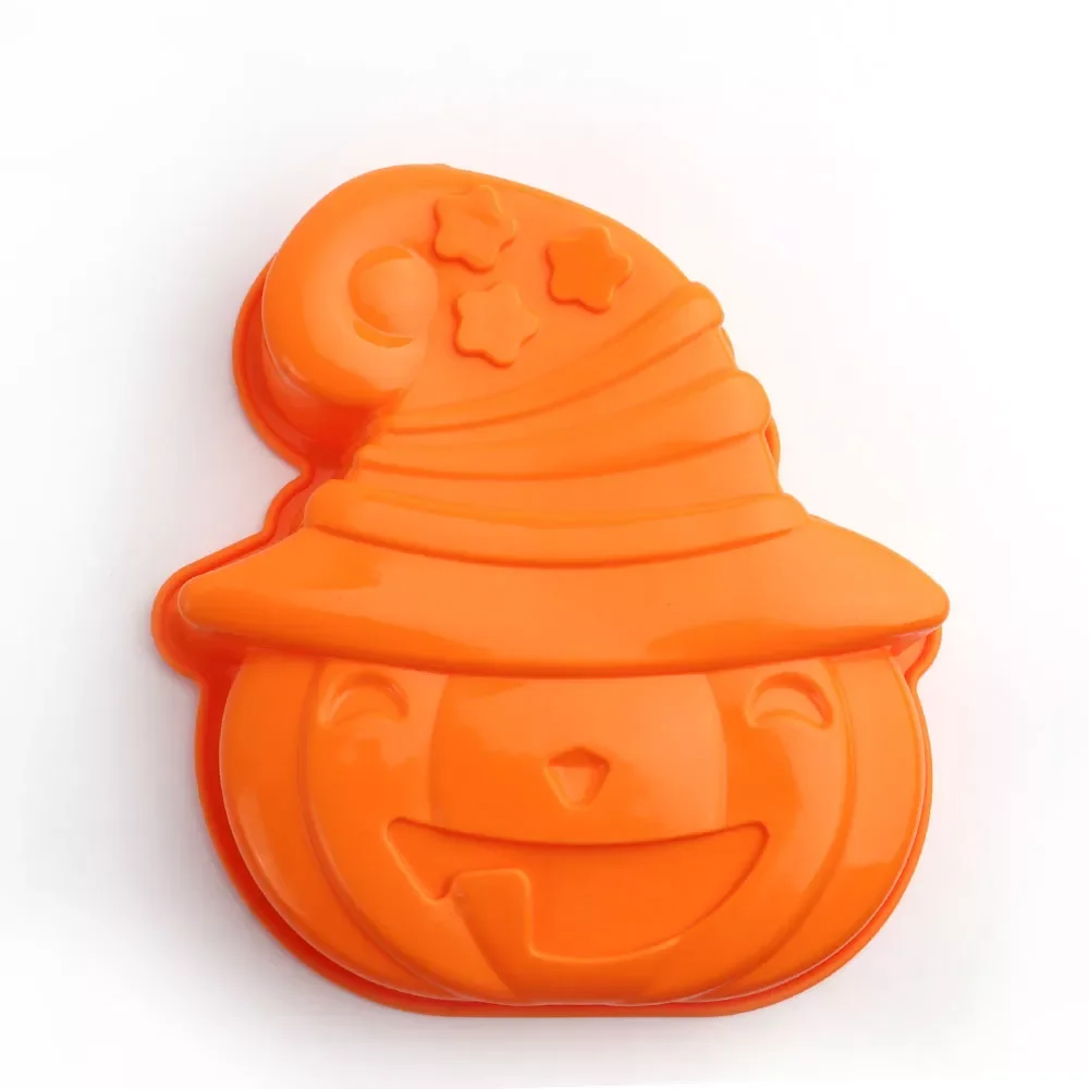 

Large Pumpkin Silicone Cake Mold Jack-O-Lantern Spooky Halloween Party Cake Decorating Top Mold Pan Holiday Bakeware Baking Tray