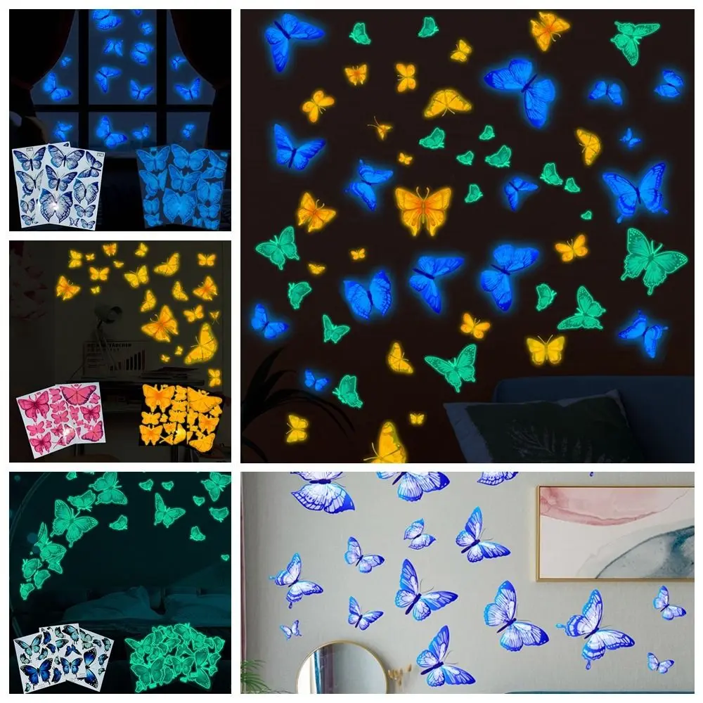 

Ornament Wedding Favors Luminous Butterfly Wall Stickers Home Decoration Glowing Butterflies Decals Glow In Dark