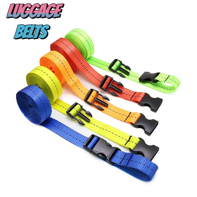 

New Durable Nylon 0.5~3M Travel Tied Cargo Tie Down Luggage Lash Belt Strap With Cam Buckle Travel Kits Outdoor Camping Tool