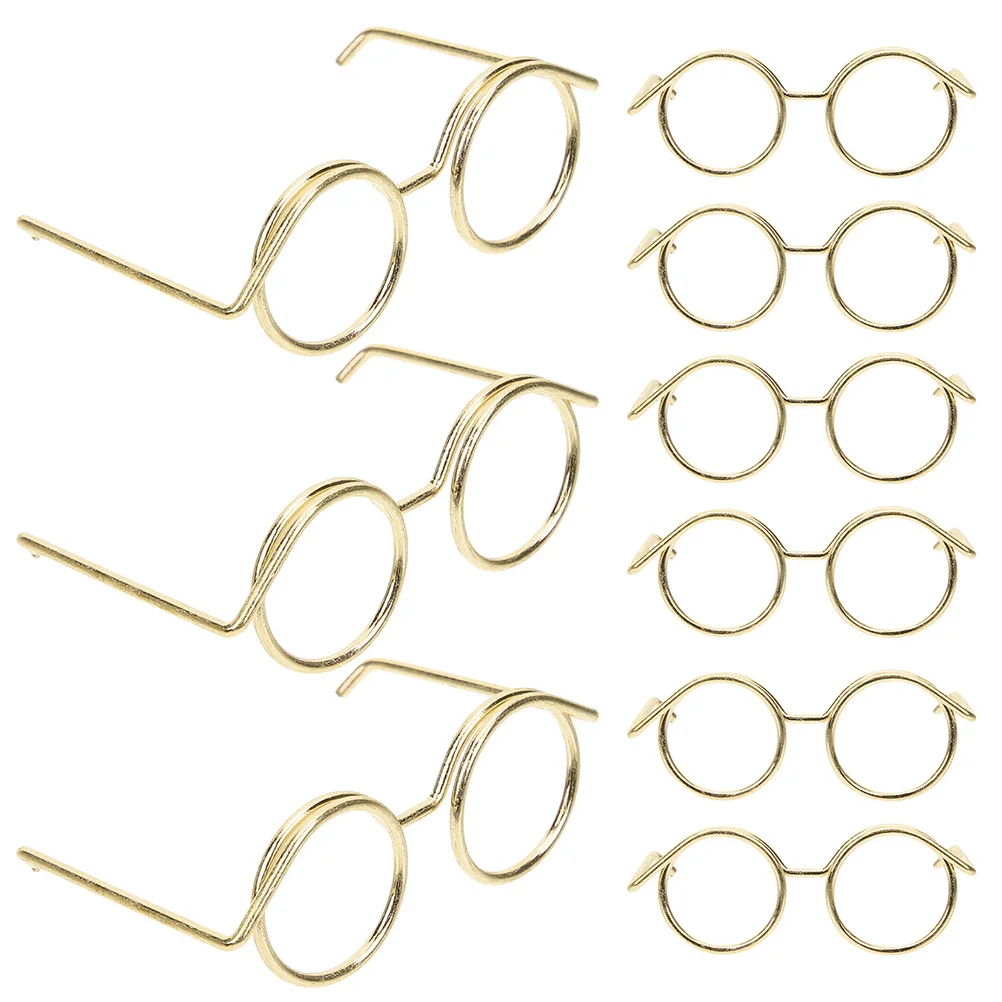 

20 Pcs Mini Glasses Frame Eyeglasses Small Animals Accessories Metal Dress