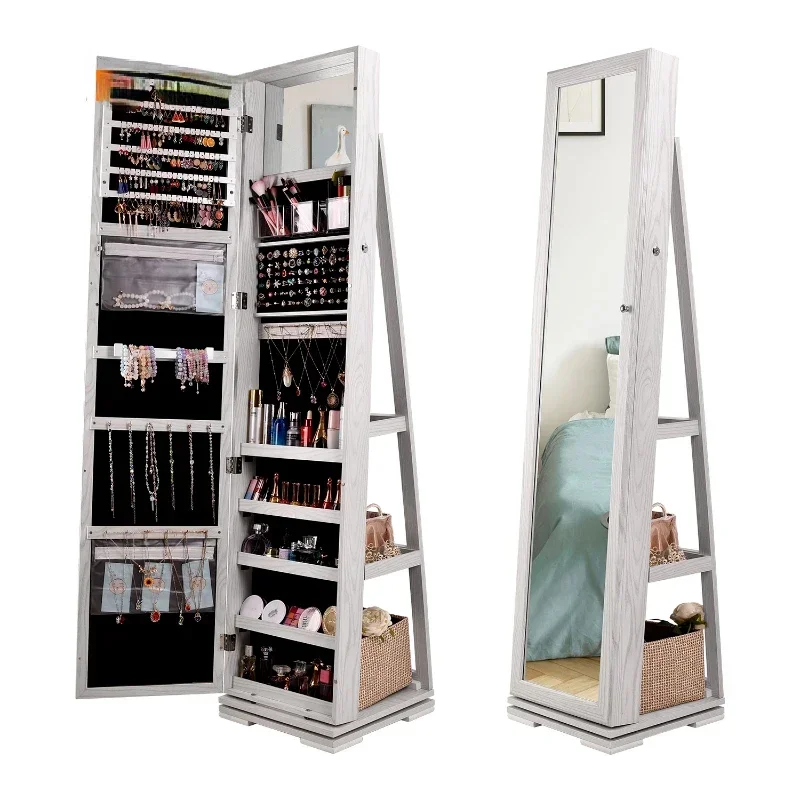 KingYee Мебель для гостиной Зеркало в полный рост Шкаф хранения ювелирных изделий