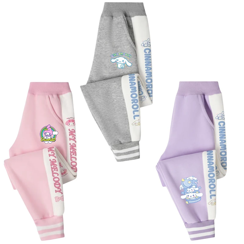 

Sanrios My Melody Cinnamoroll Kuromi аниме мультфильм милые детские спортивные брюки для девочек осень-зима спортивные брюки свободные брюки