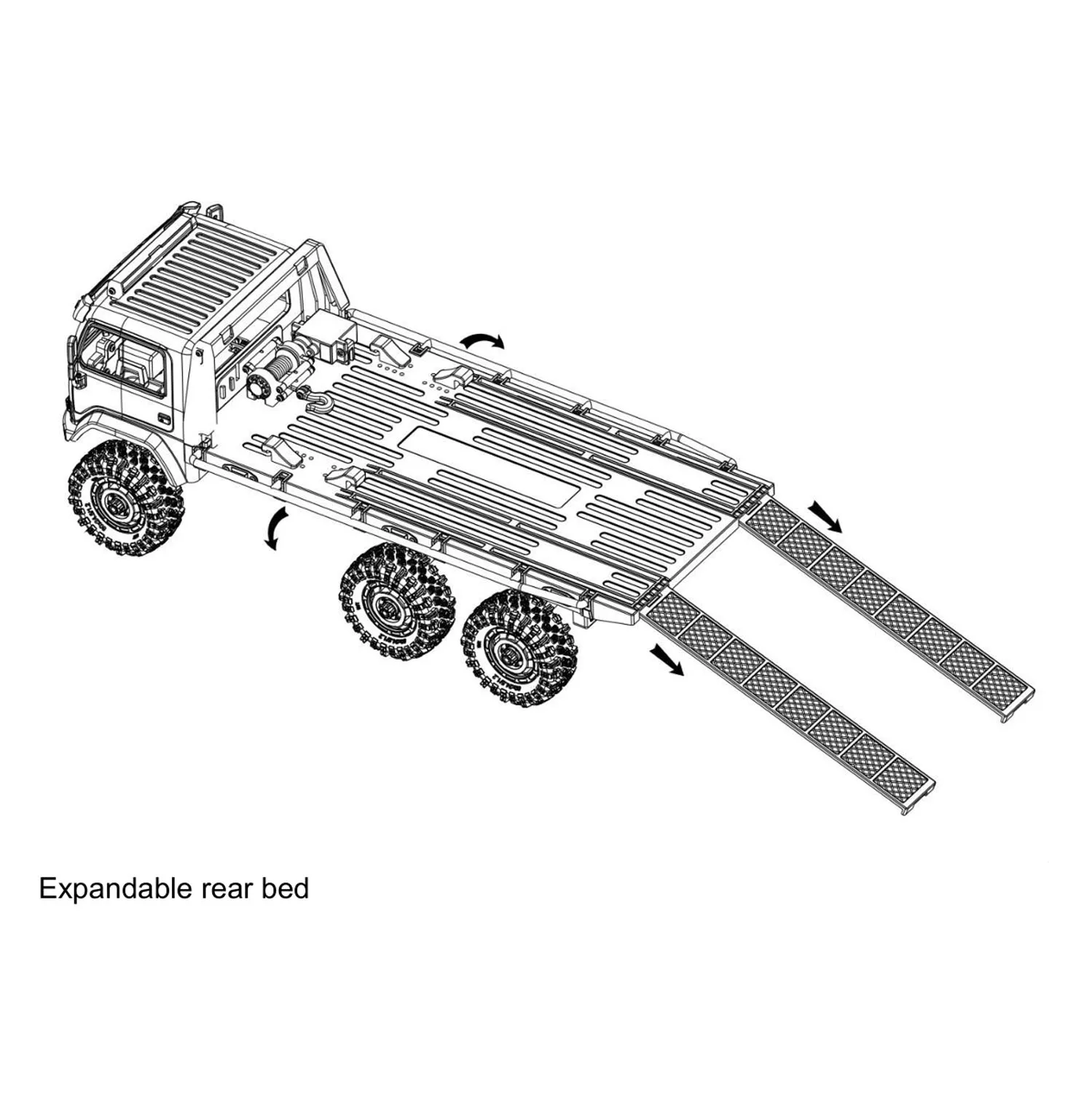 1/18 CR18P Радиоуправляемый грузовик с платформой Rock Crawler 6x6 RTR окрашенный Собранный