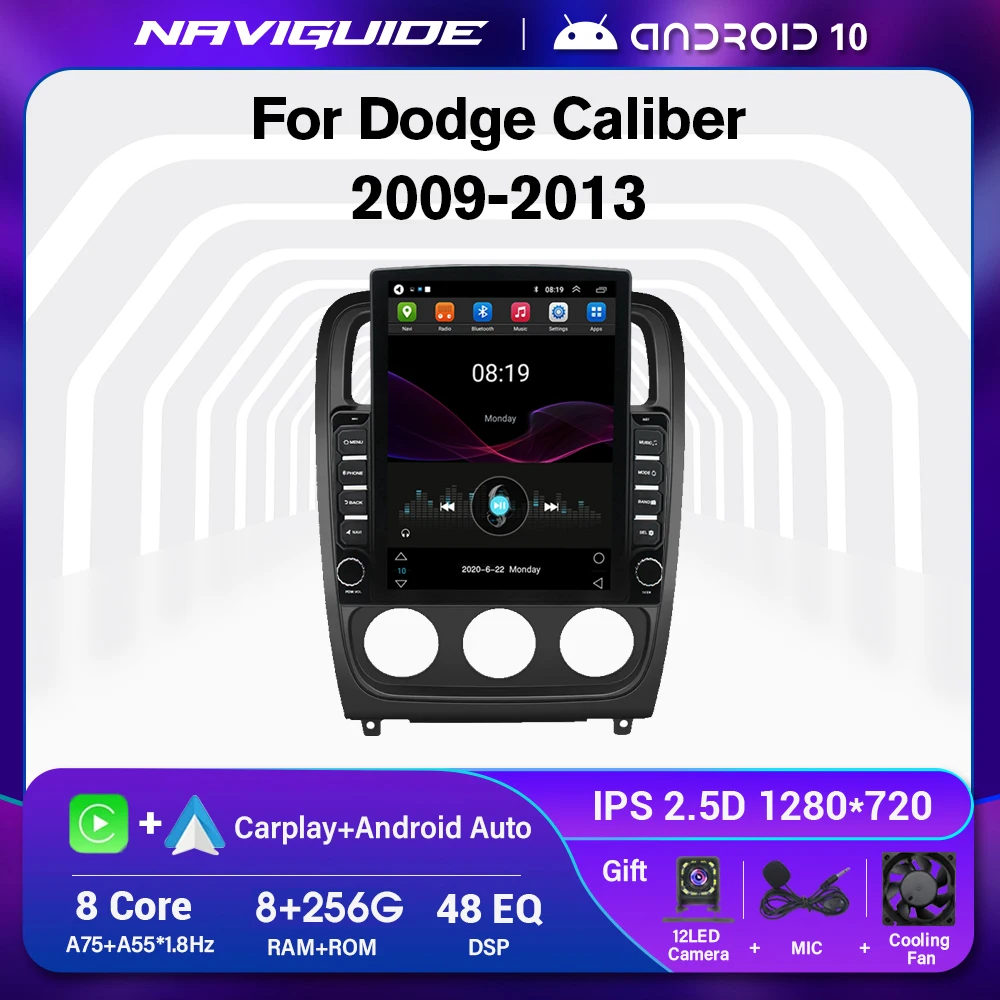 

Автомагнитола под управлением Android для Dodge Caliber 2009-2013, мультимедийный проигрыватель с экраном в стиле Tesla и навигацией, автомобильное радио д...