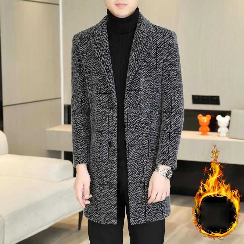 Осенняя мужская одежда пальто Мужское тренчкот шерстяное зимнее Мужская теплое