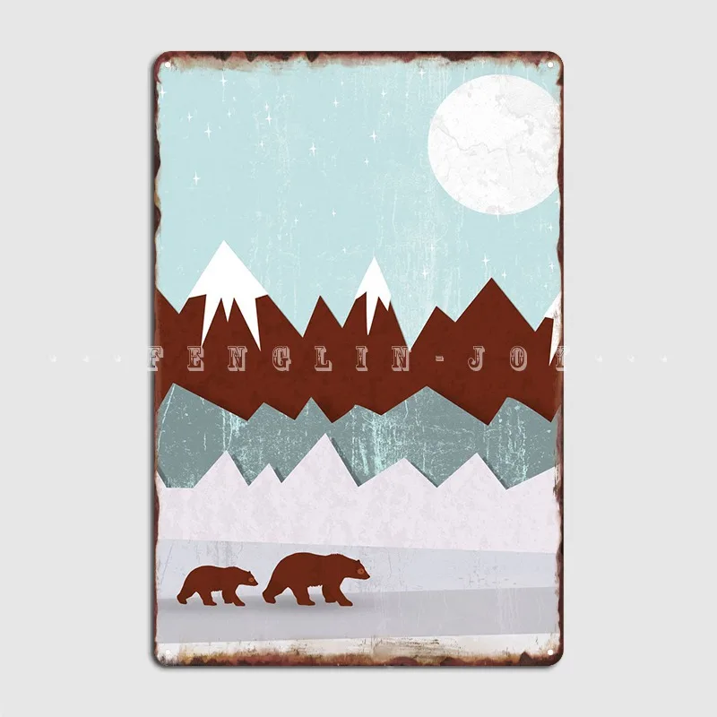 

Милый зимний постер с иллюстрацией, металлический плакат с принтом таблички, постер для домашнего кинотеатра, гаража, оловянный плакат