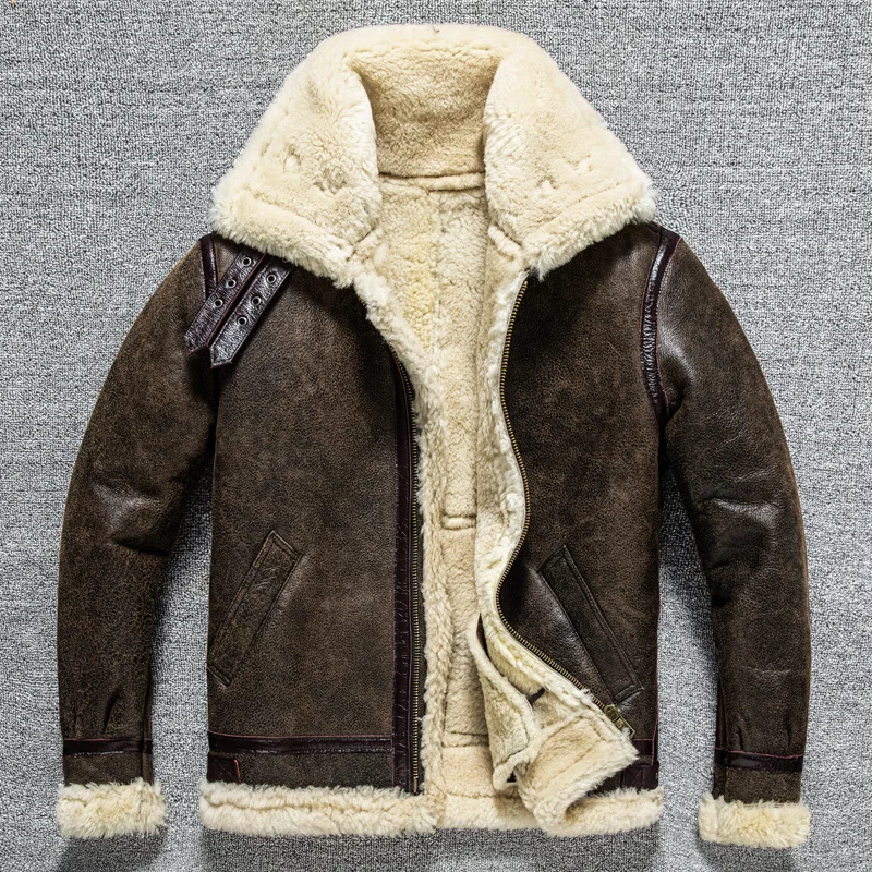 

quality 2023 new high luxury brand real leather shipping.100% natural genuine male fur jacket.Men winter warm thick wool coat.qu