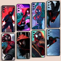 anime art marvel spider man phone case for huawei p smart 2018 plus 2019 2020 s 2021 pro nova 2i 3 3i 5 5t 7 7i 8 8i 9 9se black