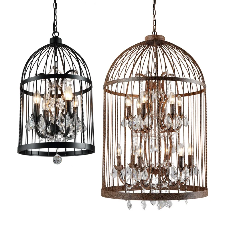 

Oriental Large Birdcage Pendant Lamp Retro Chandelier Industrial retro Chandelier Creative wine bottle Chandelier