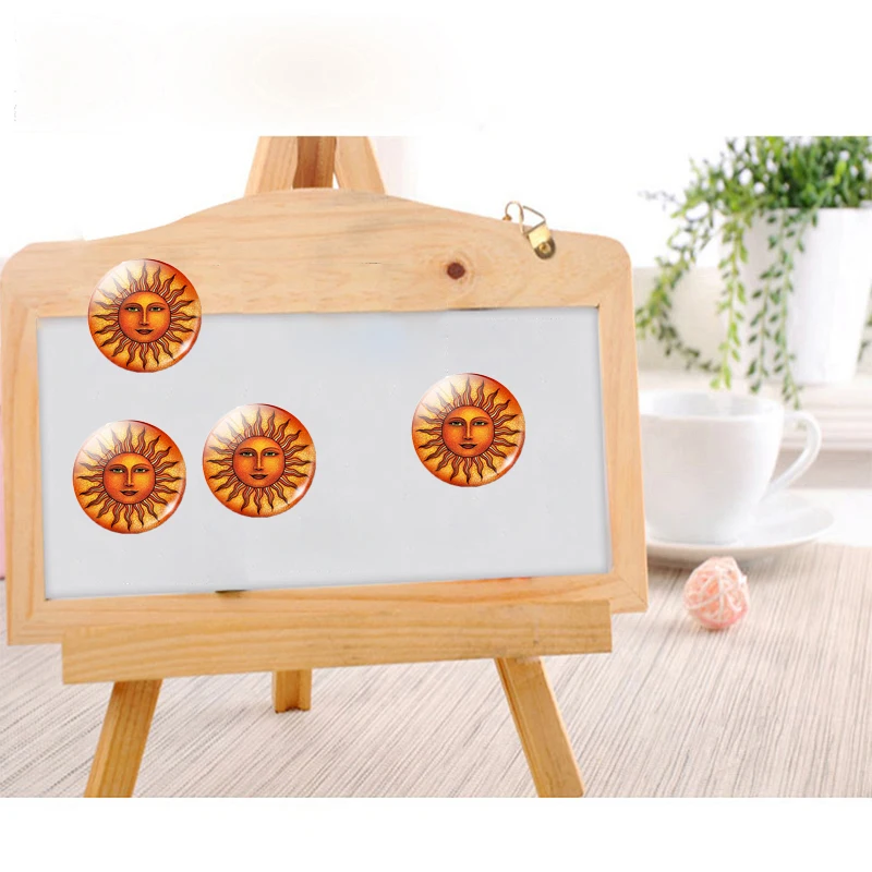 Магнит на холодильник в стиле аниме стеклянный купол бохо средневекового солнца